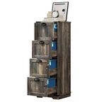 Meuble de classement vertical rustique en bois à 4 tiroirs avec armoire de rangement verrouillable