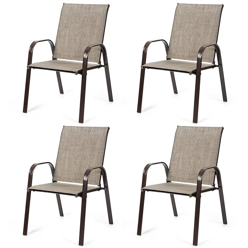 Lot de 4 chaises de jardin avec accoudoirs – Voir les détails