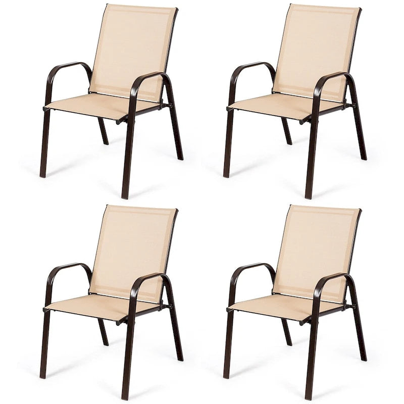 Lot de 4 chaises de jardin avec accoudoirs – Voir les détails