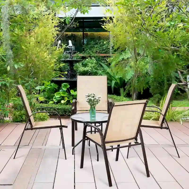 Lot de 4 chaises de jardin avec accoudoirs – Voir les détails