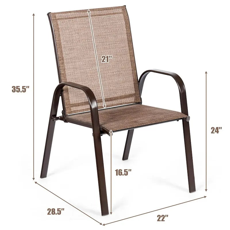 Lot de 4 chaises de jardin avec accoudoirs – Voir les détails