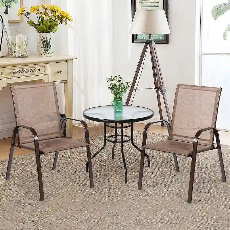 Lot de 4 chaises de jardin avec accoudoirs – Voir les détails