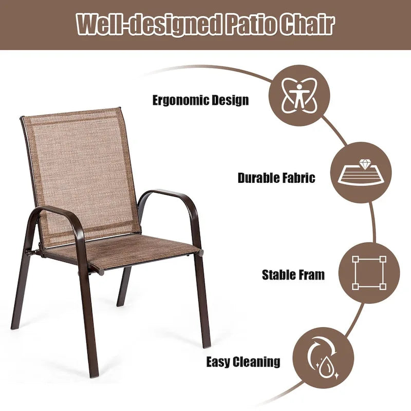 Lot de 4 chaises de jardin avec accoudoirs – Voir les détails