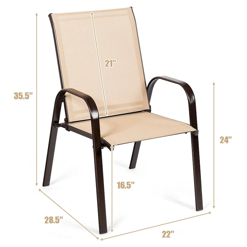 Lot de 4 chaises de jardin avec accoudoirs – Voir les détails