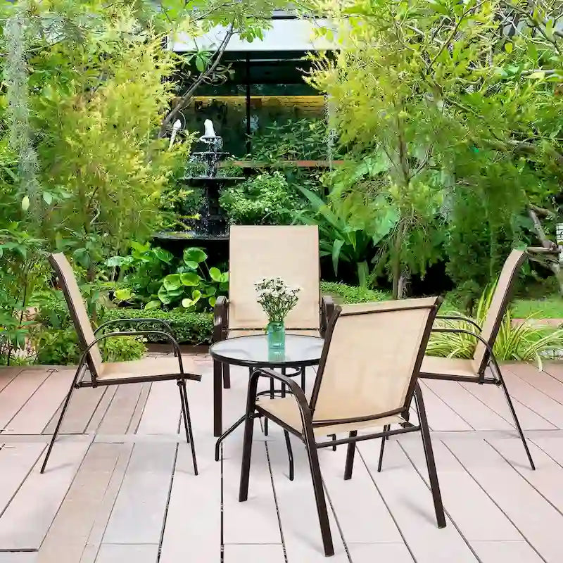 Lot de 4 chaises de jardin avec accoudoirs – Voir les détails