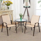 Lot de 4 chaises de jardin avec accoudoirs – Voir les détails