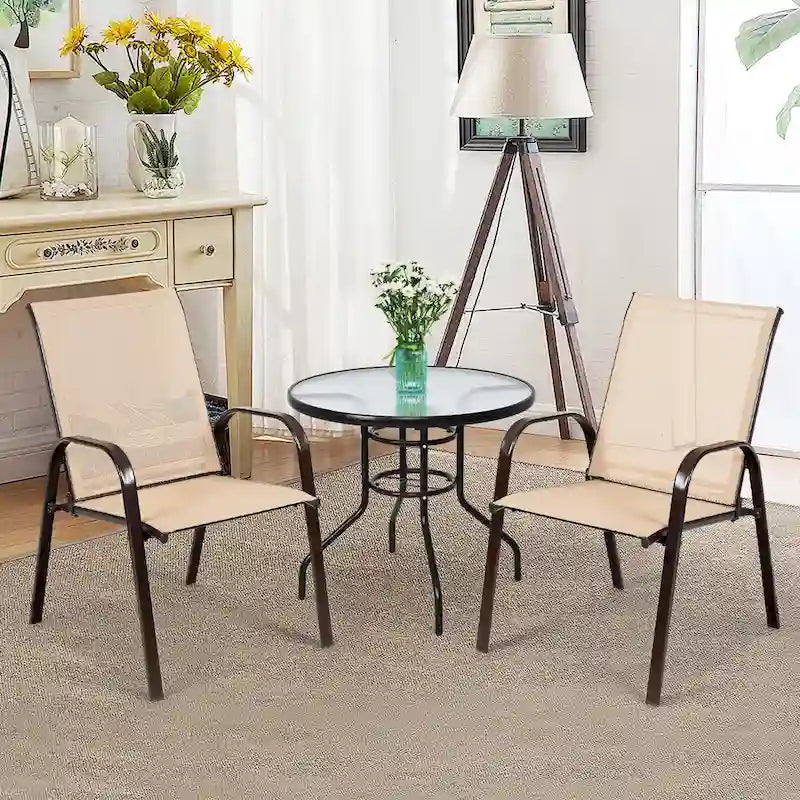 Lot de 4 chaises de jardin avec accoudoirs – Voir les détails