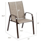 Lot de 4 chaises de jardin avec accoudoirs – Voir les détails