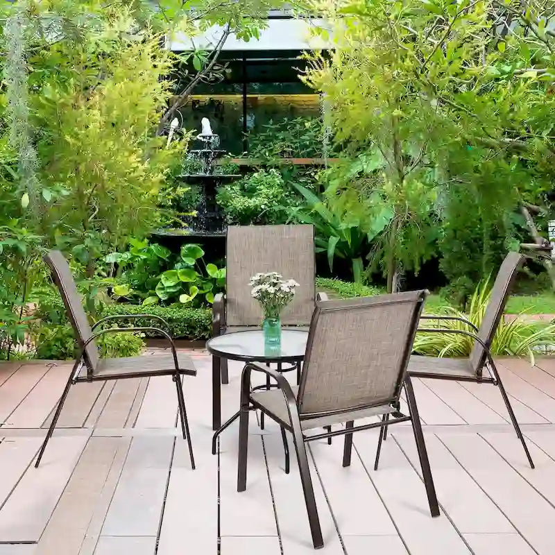 Lot de 4 chaises de jardin avec accoudoirs – Voir les détails