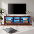 Meuble TV 70 pouces pour TV 75 pouces, console TV de centre de divertissement classique