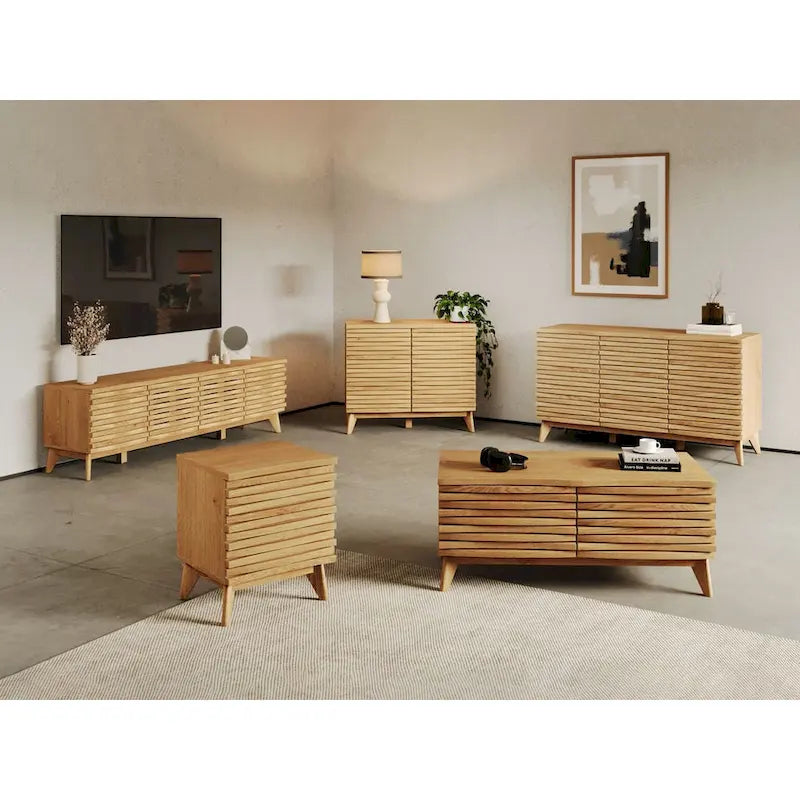 Table de chevet Zappa 2 tiroirs effet chêne Meuble de chambre
