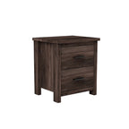 Table de chevet vintage en bois à deux tiroirs, grand espace de rangement