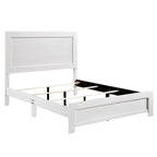 Lit California King, style ferme rustique, placage de bois finition blanche