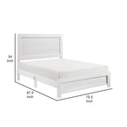 Lit California King, style ferme rustique, placage de bois finition blanche