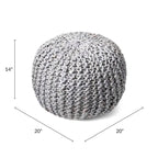 Pouf ottoman classique en jute tricoté uni