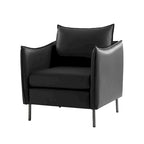 Fauteuil moderne en tissu anti-rayures avec pieds en métal noir
