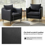 Fauteuil moderne en tissu anti-rayures avec pieds en métal noir