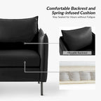 Fauteuil moderne en tissu anti-rayures avec pieds en métal noir