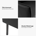 Fauteuil moderne en tissu anti-rayures avec pieds en métal noir