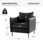 Fauteuil moderne en tissu anti-rayures avec pieds en métal noir