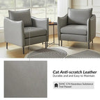 Fauteuil moderne en tissu anti-rayures avec pieds en métal noir