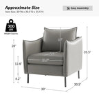 Fauteuil moderne en tissu anti-rayures avec pieds en métal noir