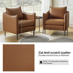 Fauteuil moderne en tissu anti-rayures avec pieds en métal noir