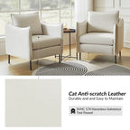 Fauteuil moderne en tissu anti-rayures avec pieds en métal noir