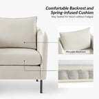 Fauteuil moderne en tissu anti-rayures avec pieds en métal noir