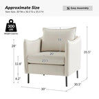 Fauteuil moderne en tissu anti-rayures avec pieds en métal noir