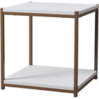 Table d'appoint haute avec étagère de rangement