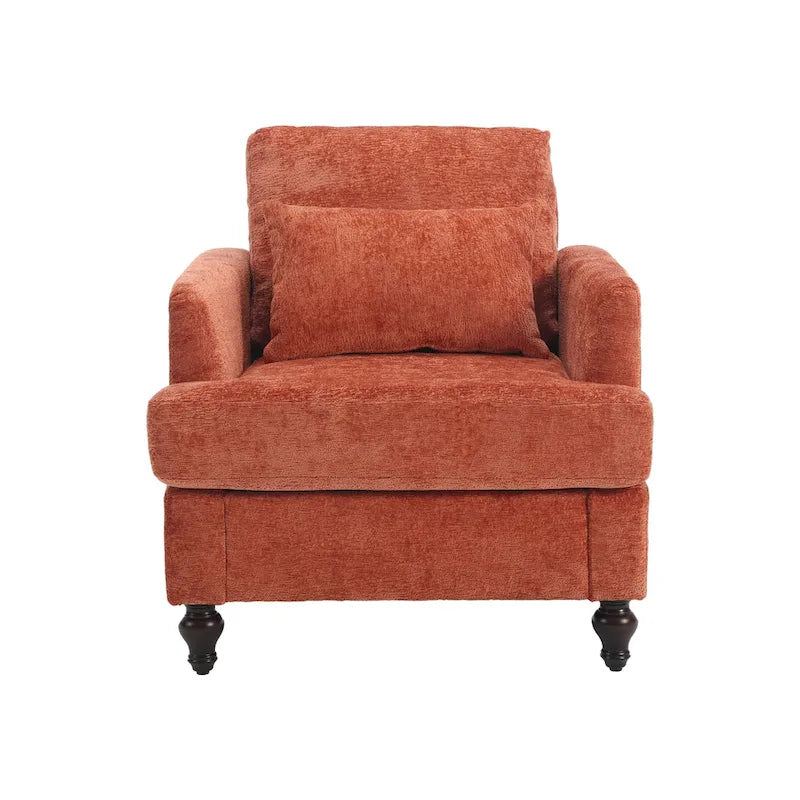 Causeuse à cadre en bois et rembourrage en chenille avec fauteuil pour salon