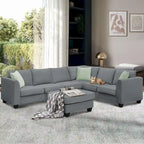 Canapé d'angle modulable réversible avec ottoman