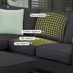 Canapé d'angle modulable réversible avec ottoman