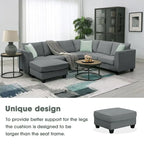Canapé d'angle modulable réversible avec ottoman