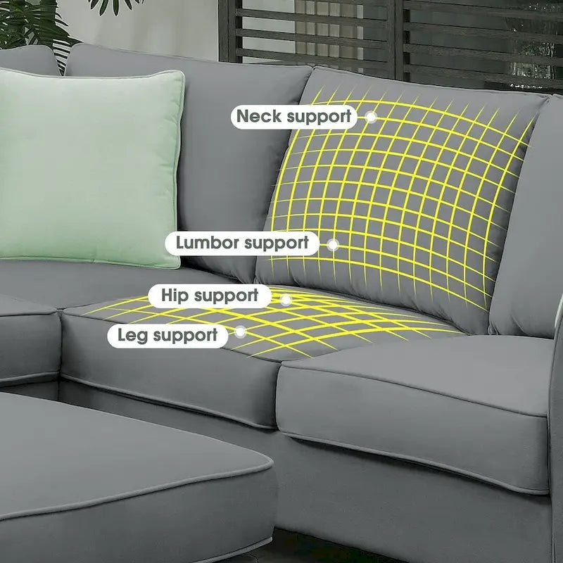Canapé d'angle modulable réversible avec ottoman