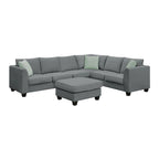 Canapé d'angle modulable réversible avec ottoman