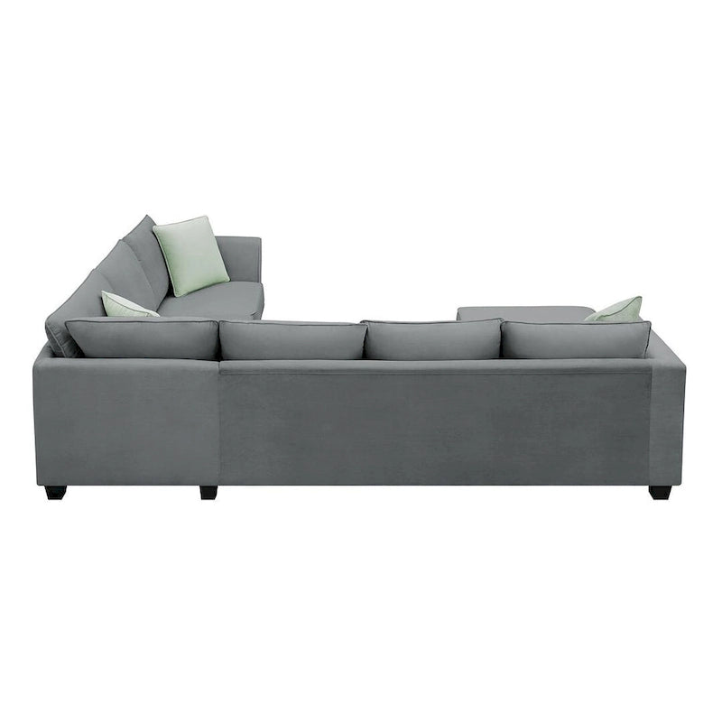 Canapé d'angle modulable réversible avec ottoman
