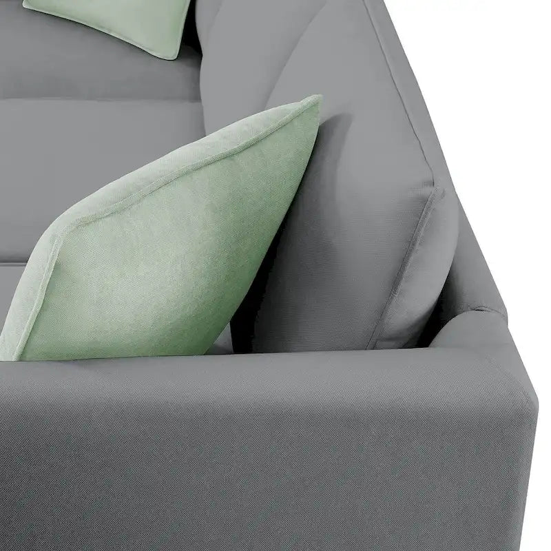 Canapé d'angle modulable réversible avec ottoman