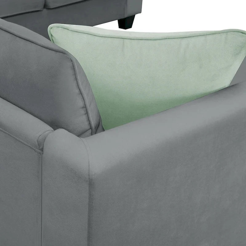 Canapé d'angle modulable réversible avec ottoman