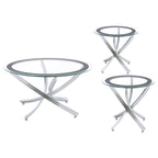 Ensemble de tables basses gigognes Brooke à plateau en verre
