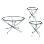 Brooke Round Glass Top Coffee Table Set