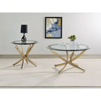 Ensemble de tables basses gigognes Brooke à plateau en verre
