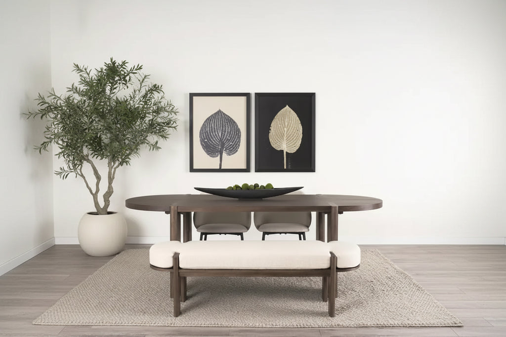Table à manger ovale en orme foncé - 91,0L x 38,0l x 30,0H