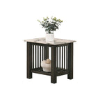 Table d'appoint à plateau en faux marbre noir noyer antique