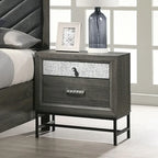 Ensemble de chambre à coucher Heinisk contemporain gris 6 pièces avec plateforme