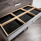 Ensemble de chambre à coucher Heinisk contemporain gris 6 pièces avec plateforme
