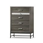 Ensemble de chambre à coucher Heinisk contemporain gris 6 pièces avec plateforme