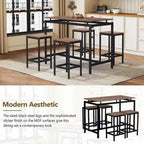 Ensemble table de bar et tabourets compacts 5 pièces moderne