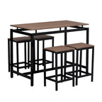 Ensemble table de bar et tabourets compacts 5 pièces moderne
